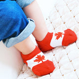 Canada flag baby ankle socks