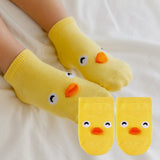 Yellow chick baby socks with beaks