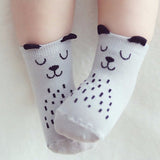 Grey bear ear baby socks