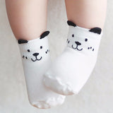 White bear ear baby socks