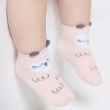 Pink owl baby socks