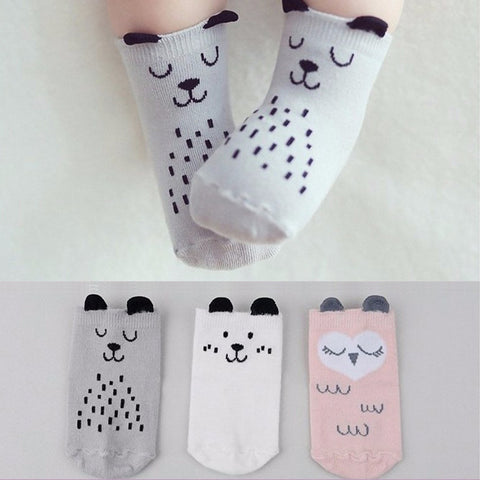 Pretty bear ear socks for baby girls and boys